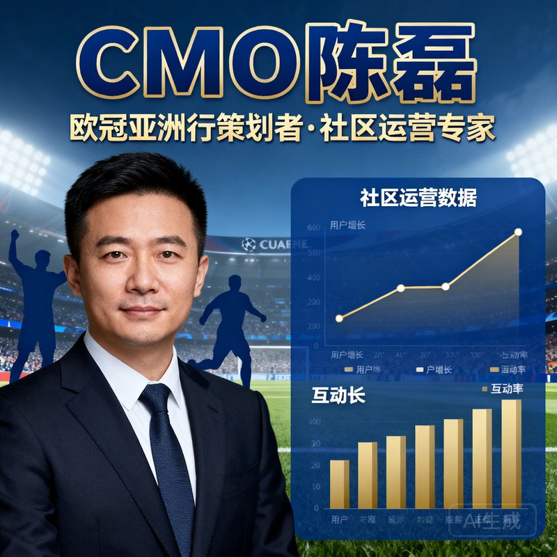 CMO陈磊，曾策划欧冠亚洲行，社区运营专家